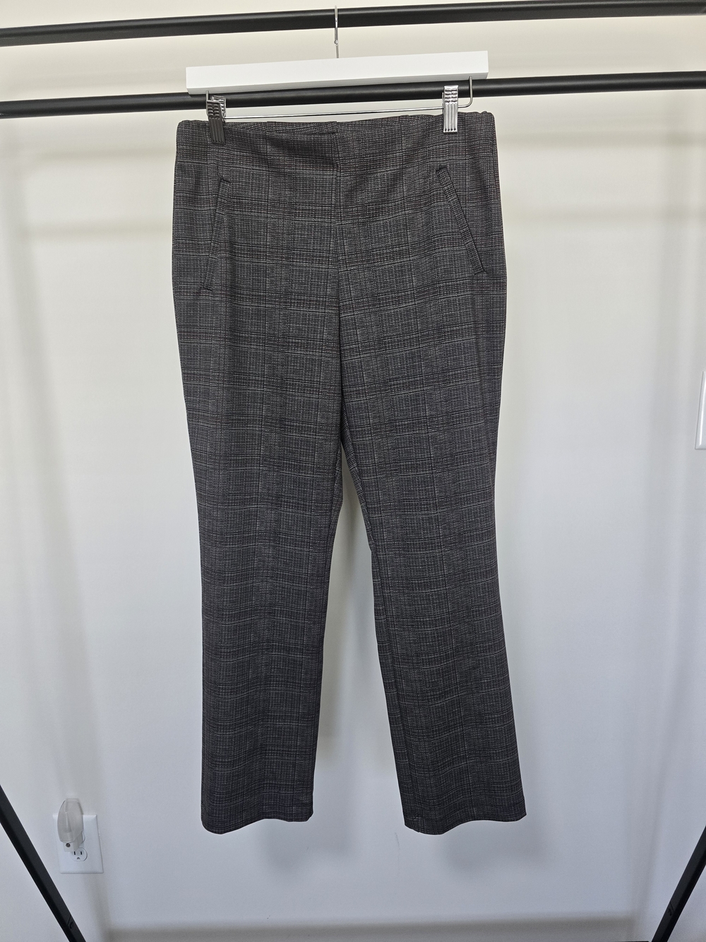 Tribal Gray Plaid Straight-Leg Trousers